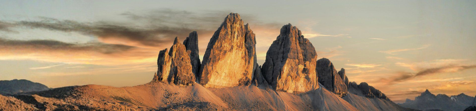Tre Cime di Lavaredo at sunset - Dolomites - Italy
